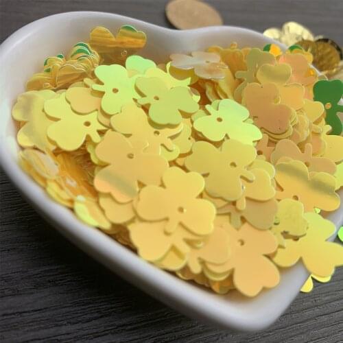 800pcs 13mm Loose Pvc Sequins Lucky Grass Shape Sequins Diy Dress Clothing Accessories Sewing Embellishment Clothing Craft