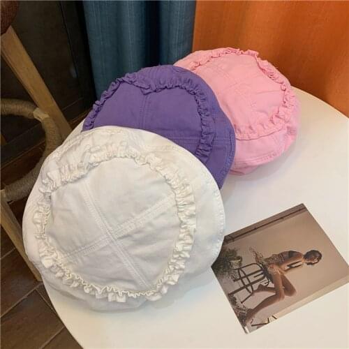 New Fashion Sweet Women Berets Cap Autumn Winter Heart Lace Cotton Beret Hat Female Brand Quality Female French Cap Gorros