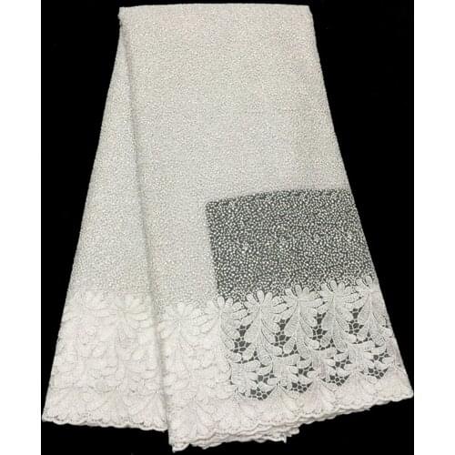 Big sale beautiful green new guipure African cord lace fabric with beads polyester mesh embroidery lace for party wedding dress