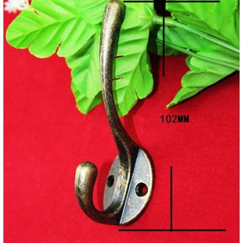 Large Wall Hooks,Clothes Hat Bathroom Apartments Hook With 2 Holes,Zinc Alloy,Bronze Tone,102mm,1PC