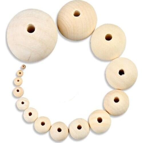 6/8/10/12/14/16/18/20/25mm Beads Natural Round Loose Wood Beads for Jewelry Making Bracelet Necklace DIY Accessories