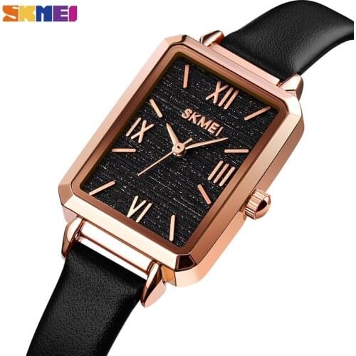 Skmei textured dial quartz women watches fashion small ladies wristwatches leather strap japan movement watch reloj mujer 1706