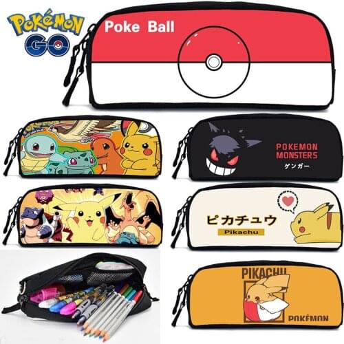 Pokemon Pikachu Pencil Case for Girls Boys Pencil Box School Large Capacity Pencilcase Stationery School Supplies Shipping Free