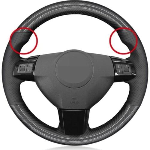 Car Steering Wheel Cover Black Carbon Fiber Leather For Opel Astra (H) 2004-2009 Zaflra (B) 2005-2014 Vectra (C) 2005-2009
