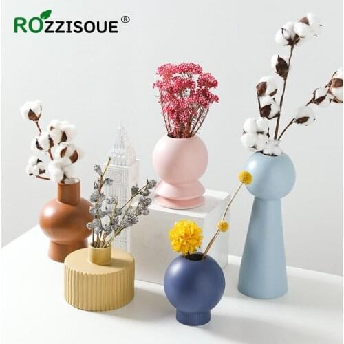 Ins Nordic Home Decor Ceramic Vases Decoration Living Room Bonsai Pot Flower Arrangement Small Flower Plant Pot Vasi Decorativi