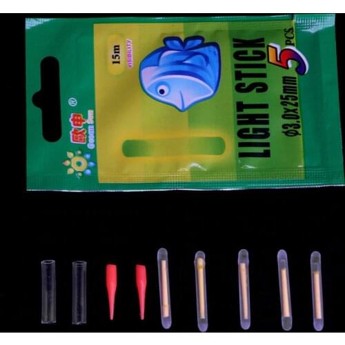 50pcs Fishing Fluorescent Lightstick Light Night Float Clip On Dark Glow 3.0*25mm