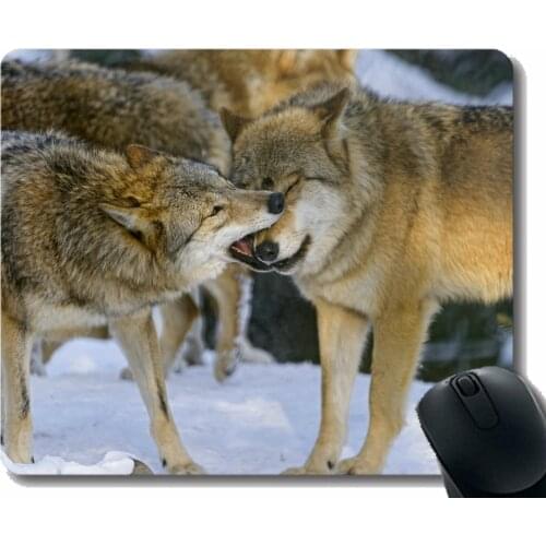 Gaming Mouse Pad Custom,Animal wolf figure Mousepad Nonslip Rubber Backing