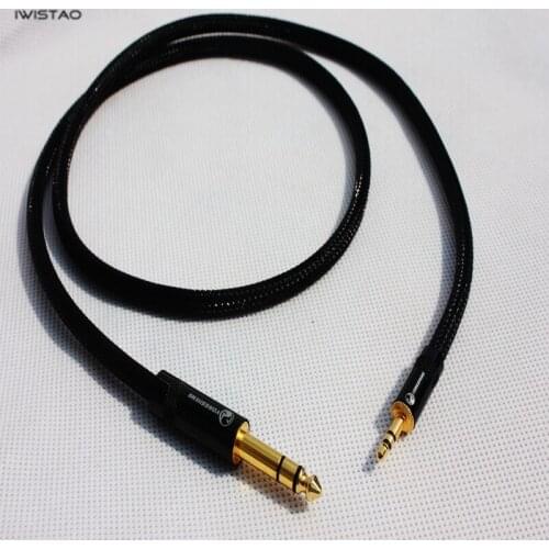 IWISTAO HIFI Extend Cable 3.5mm Female to 6.5mm Stereo Cable 4N OFC Wires Gold-plated Terminals Free Shipping