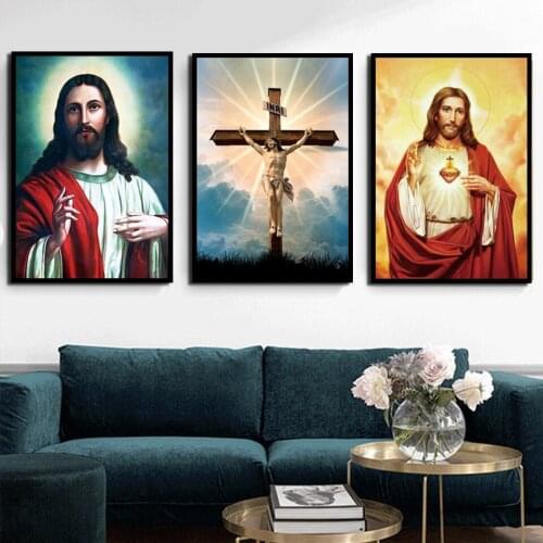 HD Print Jesus Canvas Painting Faith Portrait Poster Wall Art Modern Living Room Home Decoration
