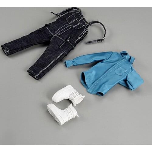 In Stock 1/6 Male Soldier Clothes Set Denim Overalls + Casual Suit for 12 inch Actin Figure Movable Doll Model Accessories DIY