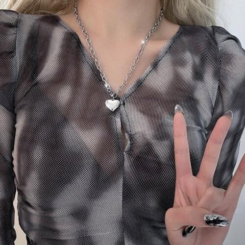 New Necklace 2021 Stainless Steel Love Chains Necklaces for Women New Hip Hop Sweater Chain Long Necklaces Collares