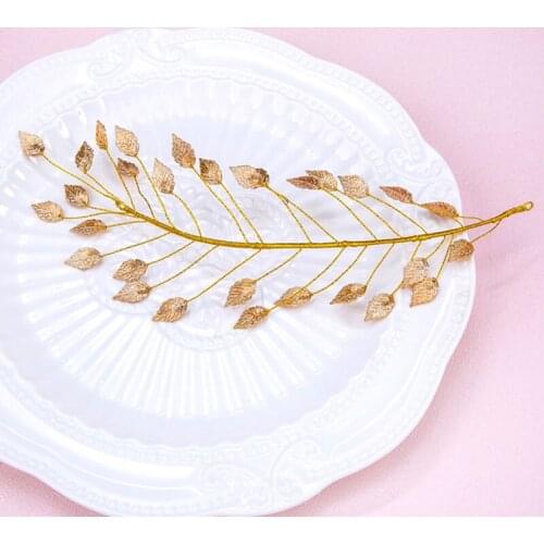 Fashion Wedding Leaves Bride Hairpins Hairbands For Women Girls Gold Color Tiaras Hair Jewelry Accessories