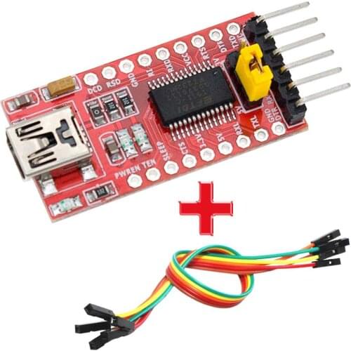 FT232RL 3.3V 5V FTDI Mini USB to TTL Serial UART Adapter Module MiniUSB Port Converter+Cable for Ardu ino Pro PIC DIY