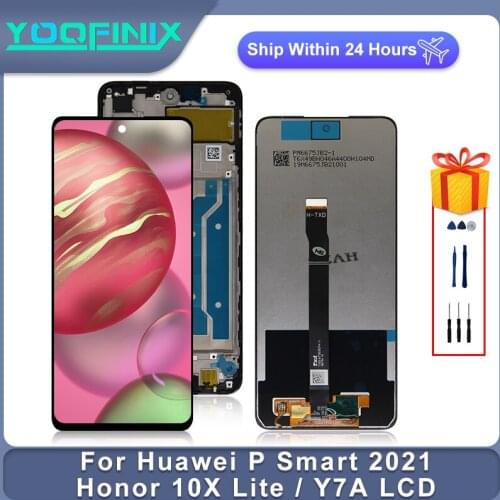 6.67" Origina For Huawei P smart 2021 LCD Touch Screen Digitizer Replacement Parts For Honor 10X Lite Display LCD Y7A PPA-LX2