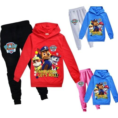 Toddler Girl Fall Clothes 2021 Fashion Wear Girls' Sweater + Pants Children Hooded Set Paw Patrol Kids Clothing for Boys Tshirt