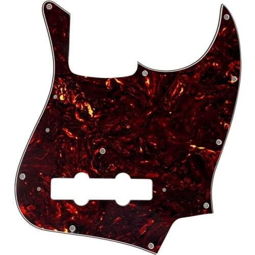 Pleroo Custom Guitar Parts - For US 74 75 Jazz Bass Guitar Pickguard Scratch Plate , 4Ply Brown Tortoise
