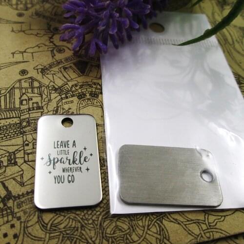 20pcs--"leave a spaskle wherever you go"stainless steel charms 5 styles for choosing DIY Charms for necklace bracelets
