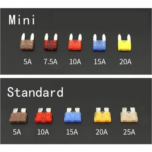 Fuses car Mini Micro Standard Car fuse 2A 3A 5A 7.5A 10A 15A 20A 25A 30A 35A High-quality