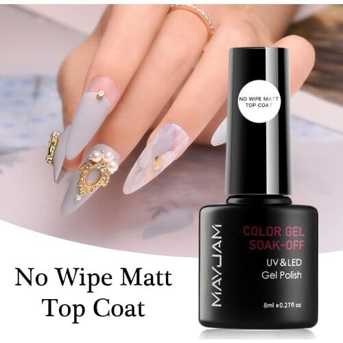 8ml MAYJAM No Wipe Base Top Coat Transparent Gel Nail Polish Matte Top Coat Soak Off UV Lamp Gel Nail Art Varnish Function Gel