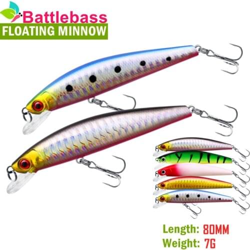 BATTLEBASS Fishing Lure 9cm 7g Minnow Wobblers Swim Bait with Hooks Fishing Tackle Artificial Hard Bait Crankbait Fishing tackle