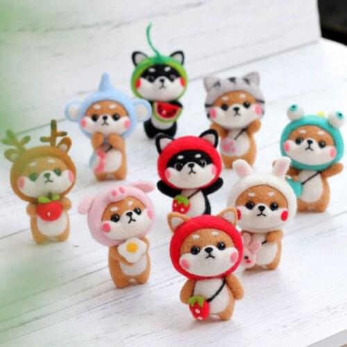 Pig Doll Wool Felt Craft DIY Non Finished Poked Set Handcraft Kit For Needle Material Bag Pack Dropship