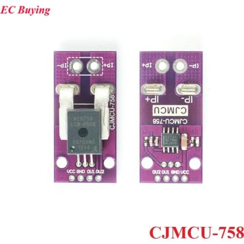 ACS758 Current Module Linear Hall Current Sensor CJMCU-758 ACS758LCB-050B-PFF-T Current Detection 3-5V Environmental Protection
