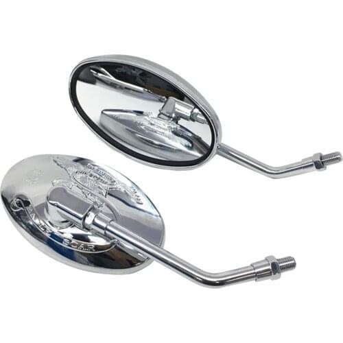 Universal Motorcycle Oval Chrome Rearview Mirrors 10MM Motorbike Side Mirror FOR Yamaha xt 600 virago 125 535 1100 vmax 1200
