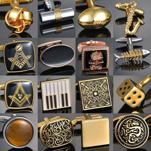 Romantic Gold Color Cufflinks Imitation Crystal Cuff links French Cuff links Nail Sleeve Button For Wedding