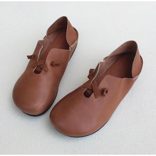 Women Shoe Slip on Ballet Flats 2020 Spring Women Ballerina Shoes 100% Geuine Leather Ladies Flat Shoes mary jane flats