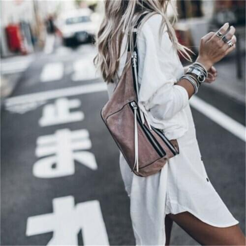 Women Long Sleeve Shirts 2020 Autumn Fashion Black White Long Loose Blouse Beach Holiday Casual Shirt Top Street Wear