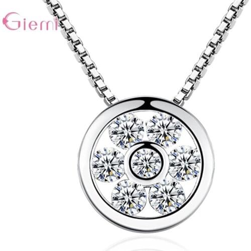 New Hot Crystal 925 Sterling Silver Necklace Cubic Zircon Planet Pendant Necklace Jewelry for Women Girl Birthday Gift