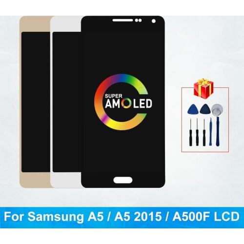 Super AMOLED For Samsung Galaxy A5 2015 LCD A5 A500FU A500 A500F LCD Touch Screen Digitizer Display Replacement Parts A5 Display