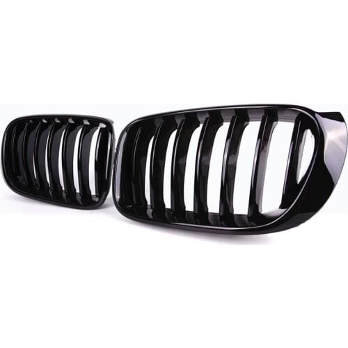 1 Pair Gloss Black Front Bumper Kidney Grille For BMW X3 F25 X4 F26 2014 2015 2016 2017 1-Slat ABS Replacement Car Styling