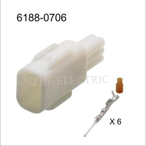 100SET 6188-0706 car wire male Harnes cable 6 pin automotive plug Waterproof sheath Include terminal seal 6189-1142 DJ7068Y-0.6