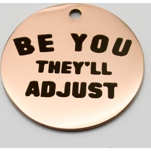 20pcs Be You They'll Adjust Charms Stainless Steel Pendant Yourself Charm DIY Handmade Accessories