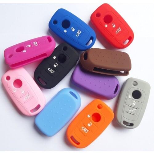 20pcs Funda Silicon Skin Jacket Cap Cover For Fiat Tipo Toro 500X Egea Dodge Neon 3 Button Flip Remote FOB Key