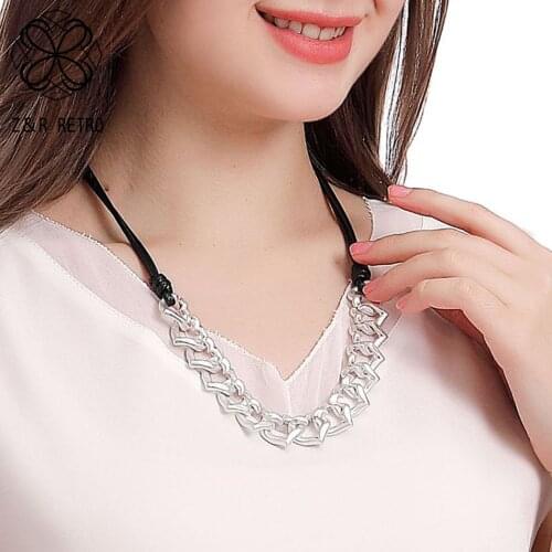 2021 Vintage Alloy Statement Suspension Necklace Gold Silver Color Pendants Costume Body Jewelry for Women Fashion Accessories