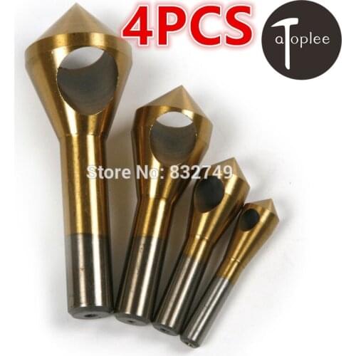 4Pcs 6/8/10/12mm Mini Inclined Hole Chamfering Device HSS Drill Bit Drills Screw Hole Sink Device Drilling Chamfering Tool