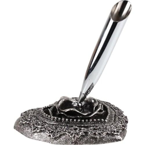 Antique Europe style quill pen holder heart shape glass dip pen stand