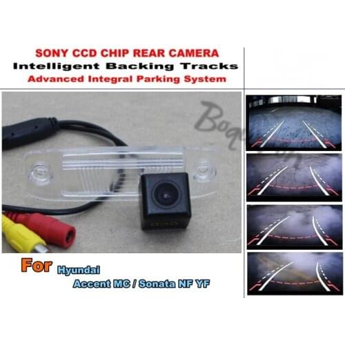 Car Intelligent Parking Tracks Camera / For Hyundai Accent MC / Sonata NF YF HD Back up Reverse Camera / Rear View Camera