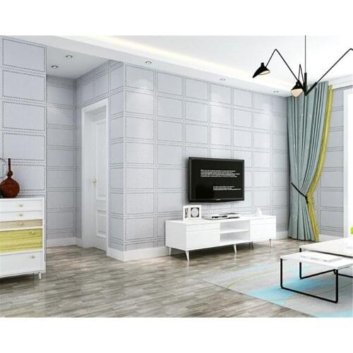 Beibehang Deerskin checkered horizontal stripes wallpaper Soft pack non-woven wallpaper bedroom living room walls 3d wallpaper