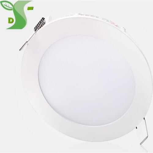 Free shipping Ultra thin 85-265V 3W/6W/9W/12W/15W/18W/24W LED ceiling recessed grid downlight slim round panel light