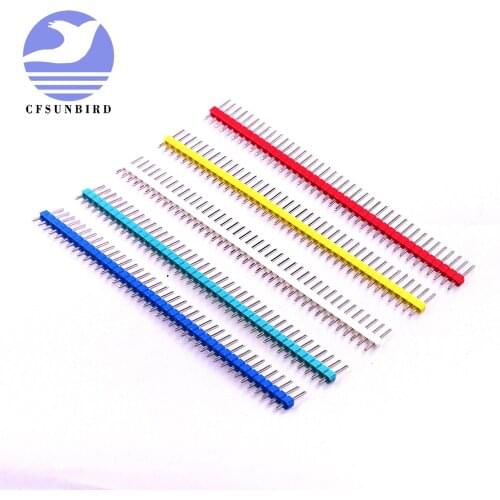 CFsunbird ! 1set/6pcs Multicolor 1*40P Single Row Pin Needles Spacing 2.54MM Yellow Blue Green Black Red White Pin Header