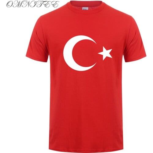 Omnitee New Turkey T Shirt Men Casual Cotton Summer Short Sleeve Funny Turkish flags T-shirt Mans Tshirt OT-957
