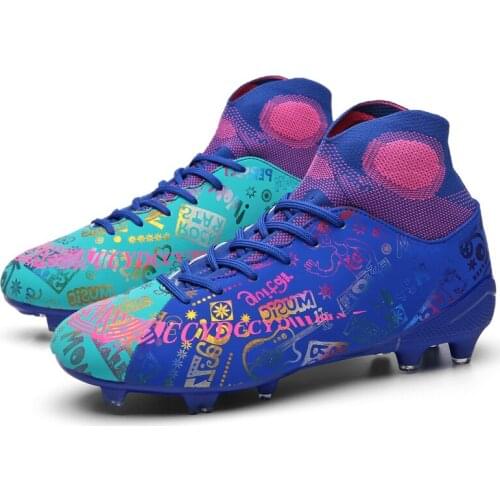 Hot Sale Mens Soccer Cleats High Ankle Football Shoes Long Spikes Outdoor Training Boots Men Women Soccer Shoes Chuteira Futebol