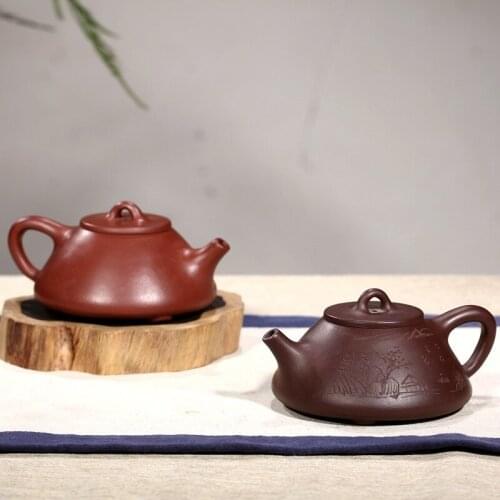 Yixing authentic masters all hand undressed ore purple teapot debris gourd ladle pot support mixed batch of 275 ml