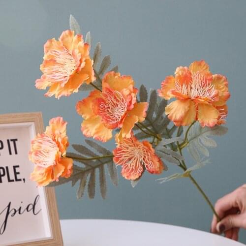 3 Pcs/lot Simulation 6 Heads Peony Artificial flower for Home Wedding Decoration Silk Peony Christmas Party Fake flower Wreath