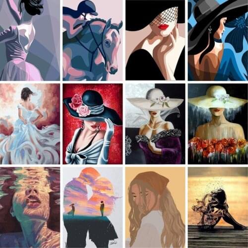 GATYZTORY 60x75cm Beauty DIY Painting By Numbers HandPainted Oil Painting Canvas Colouring Unique Gift Home Decor