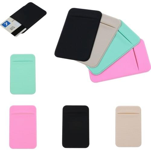 Adhesive Sticker Back Cover Card Holder Case Pouch For iphone xiaomi For Cell Phone