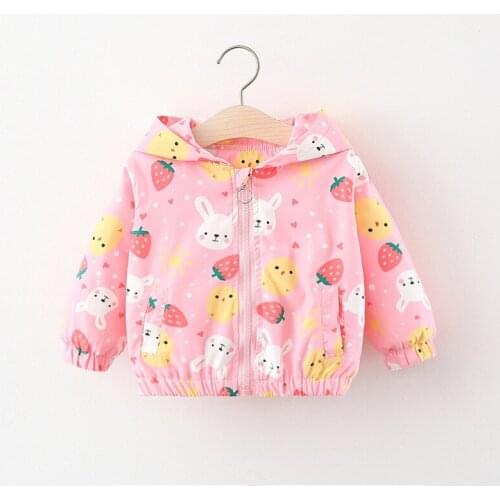Girls Zipper Jacket 2021 New Autumn Spring Lovely Cartoon Pattern Kids Outerwear Children Clothes